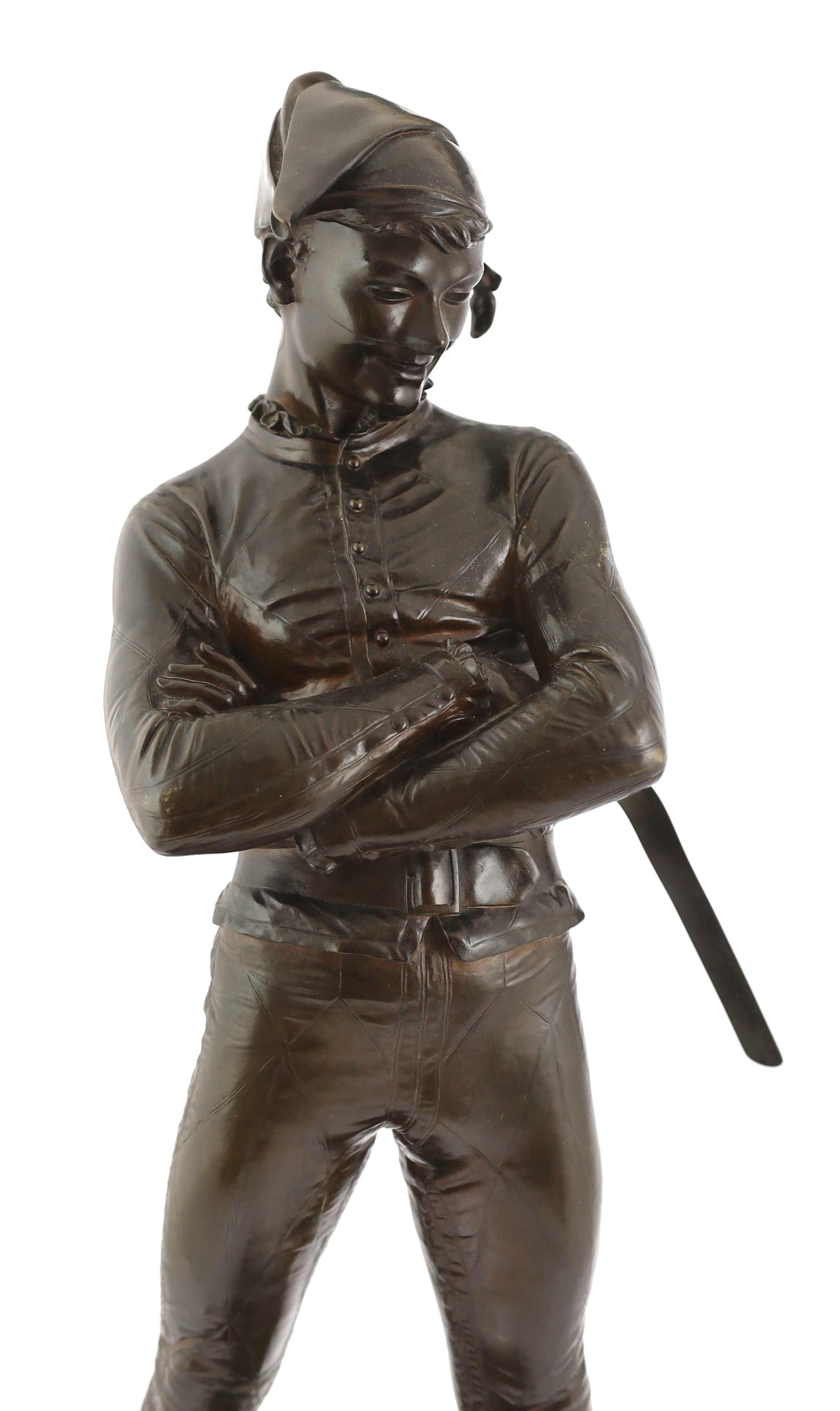 Charles Rene de St Marceaux (French, 1845-1915), a bronze figure of Harlequin